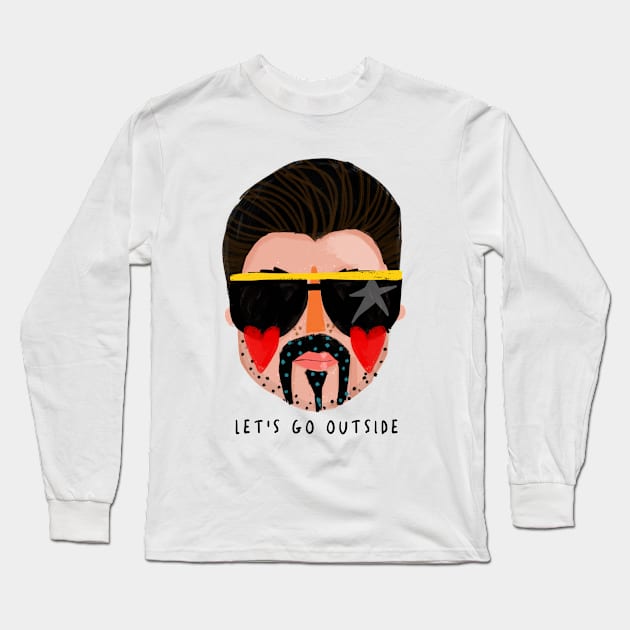 LET'S GO OUTSIDE Long Sleeve T-Shirt by NICHOLACOWDERYILLUSTRATIONS 